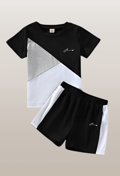 Kids Black White Tracksuit